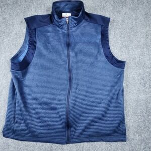 Grand Slam Performance Mens XXL Blue Ribbed Full Zip Golf Vest KO20590